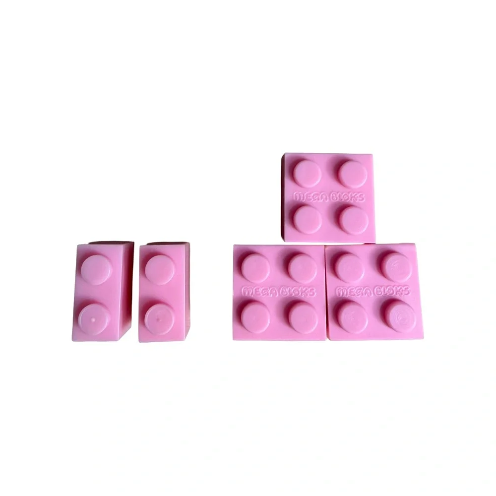 Vintage 80s Mega Bloks Pastel Bricks Lot 30 Pieces Character Face Block Rare